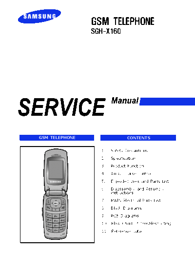 Samsung SGH-X160 service manual  Samsung GSM Samsung SGH-X160 service manual.pdf