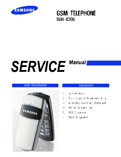 Samsung SGH-X200 service manual  Samsung GSM Samsung SGH-X200 service manual.pdf
