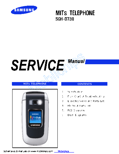 Samsung D730 SVC Manual  Samsung GSM D730 D730 SVC_Manual.rar