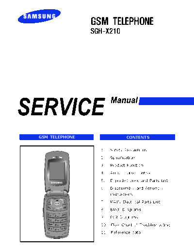 Samsung SGH-X210 service manual  Samsung GSM Samsung SGH-X210 service manual.pdf