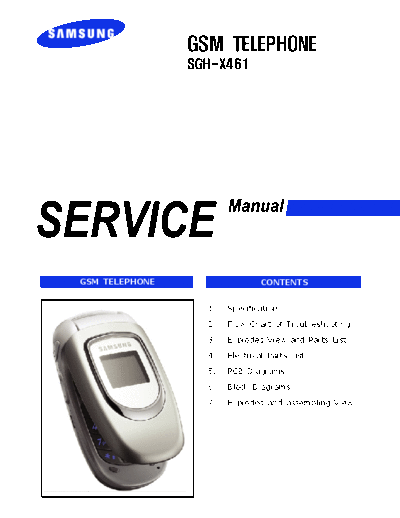 Samsung SGH-X461 service manual  Samsung GSM Samsung SGH-X461 service manual.pdf