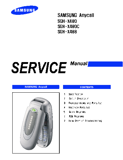 Samsung SGH-X480 service manual  Samsung GSM Samsung SGH-X480 service manual.pdf