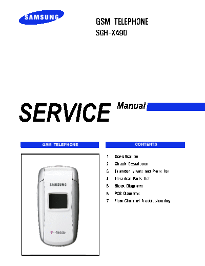 Samsung SGH-X490 service manual  Samsung GSM Samsung SGH-X490 service manual.pdf