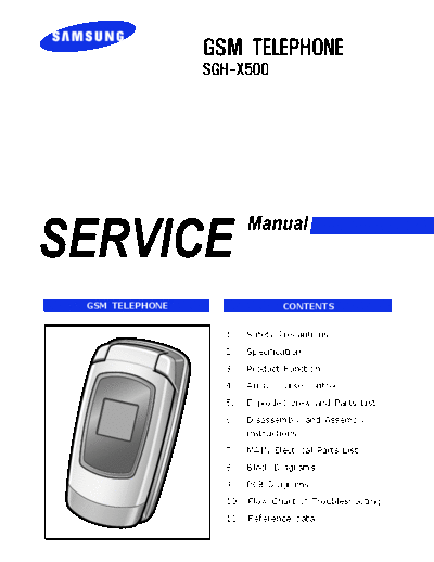 Samsung SGH-X500 service manual  Samsung GSM Samsung SGH-X500 service manual.pdf