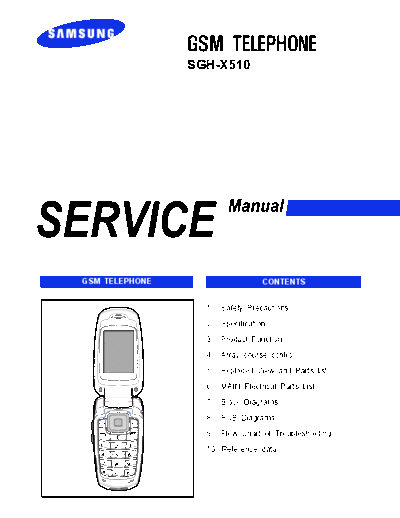 Samsung SGH-X510 service manual  Samsung GSM Samsung SGH-X510 service manual.pdf