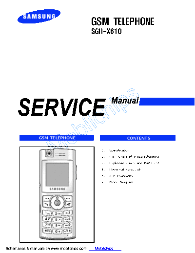 Samsung SGH-X610 service manual  Samsung GSM Samsung SGH-X610 service manual.pdf