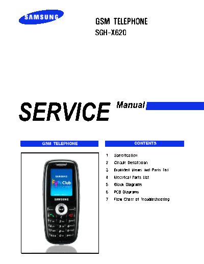 Samsung SGH-X620 service manual  Samsung GSM Samsung SGH-X620 service manual.pdf
