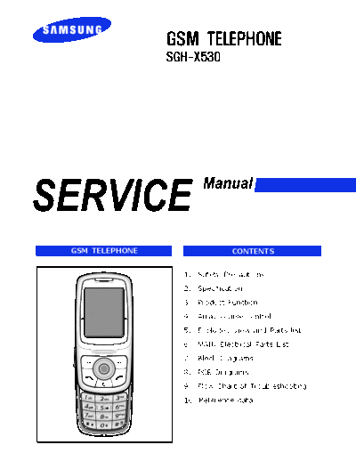 Samsung SGH-X530 service manual  Samsung GSM Samsung SGH-X530 service manual.pdf