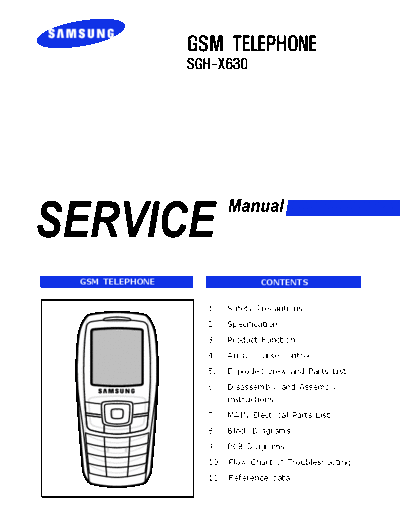 Samsung SGH-X630 service manual  Samsung GSM Samsung SGH-X630 service manual.pdf