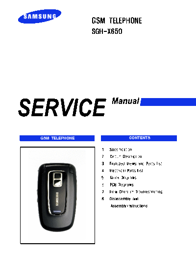 Samsung SGH-X650 service manual  Samsung GSM Samsung SGH-X650 service manual.pdf
