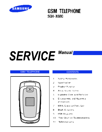 Samsung SGH-X680 service manual  Samsung GSM Samsung SGH-X680 service manual.pdf