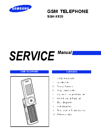 Samsung SGH-X830 service manual  Samsung GSM Samsung SGH-X830 service manual.pdf