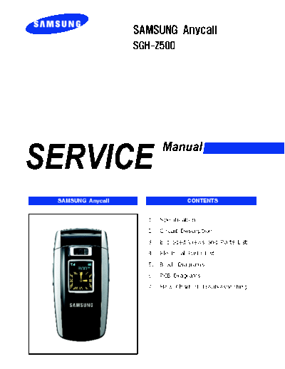 Samsung SGH-Z500 service manual  Samsung GSM Samsung SGH-Z500 service manual.pdf