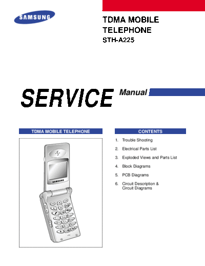 Samsung STH-A225 service manual  Samsung GSM Samsung STH-A225 service manual.pdf