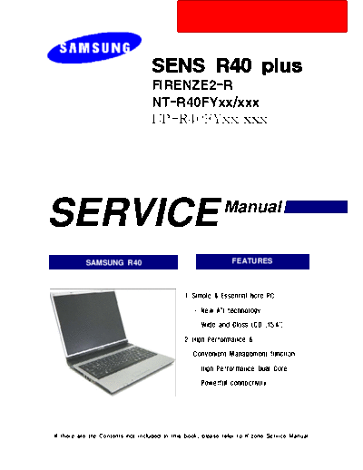 Samsung NP-R40FY02 SER SM EN 20070518201706375 01 Cover  Samsung Laptop NP-R40+      Samsung NP-R40+ NP-R40FY02_SER_SM_EN_20070518201706375_01_Cover.pdf