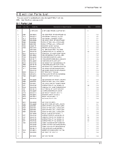 Samsung 11 Electrical Part List  Samsung LCD TV LE19R71W 11_Electrical Part List.pdf