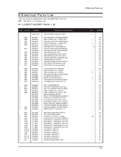 Samsung 11 Electrical Part List  Samsung LCD TV LE26R71B 11_Electrical Part List.pdf