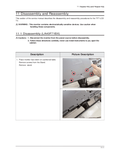 Samsung 05 Disassembly & Reassembly  Samsung LCD TV LA52F71B LA52F71BX_XSV 05_Disassembly & Reassembly.pdf