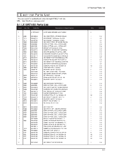 Samsung 11 Electrical Part List  Samsung LCD TV LE19R71B 11_Electrical Part List.pdf