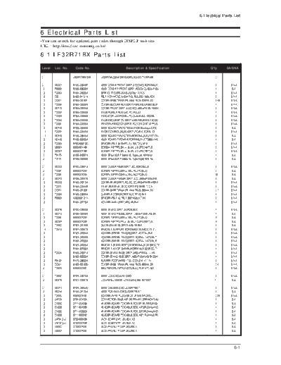 Samsung 11 Electrical Part List  Samsung LCD TV LE32R71B 11_Electrical Part List.pdf