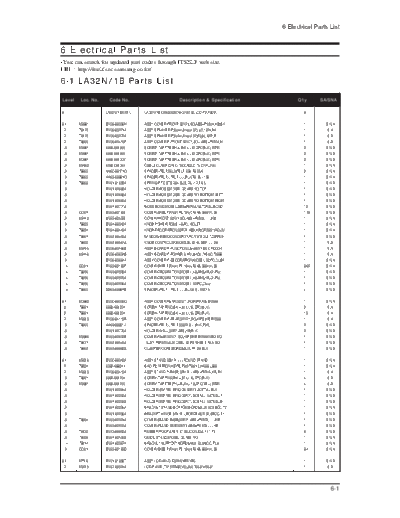 Samsung 11 Electrical Part List  Samsung LCD TV LA46N71B 11_Electrical Part List.pdf