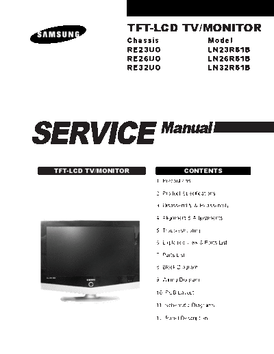 Samsung LCD LN32R51BX XAO  Samsung LCD TV LN23R51B, LN26R51B, LN32R51B SAMSUNG_LCD_LN32R51BX_XAO.rar