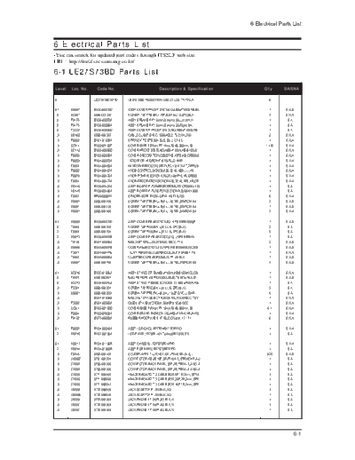 Samsung 11 Electrical Part List  Samsung LCD TV LE37S73BD 11_Electrical Part List.pdf