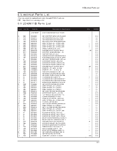 Samsung 11 Electrical Part List  Samsung LCD TV LE40M71B 11_Electrical Part List.pdf