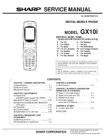 Sharp GX10I  Sharp Mobile Phones SHARP GX10I SHARP GX10I.pdf