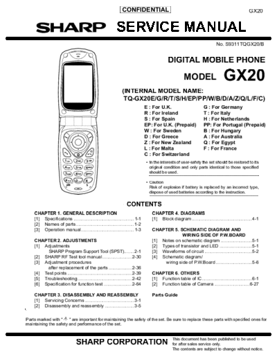Sharp GX20 1  Sharp Mobile Phones SHARP GX20 SHARP GX20 1.pdf