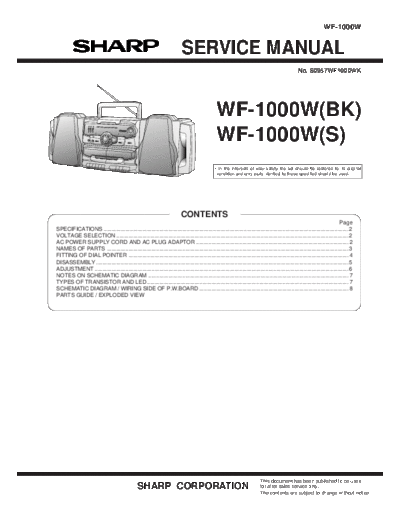 Sharp WF-1000W  Sharp AUDIO WF-1000W.PDF