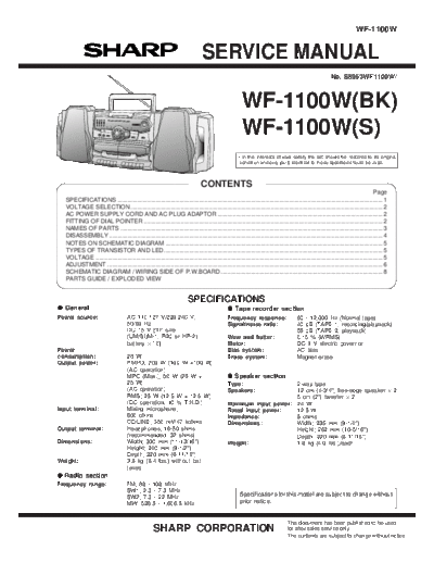 Sharp WF-1100W  Sharp AUDIO WF-1100W.pdf