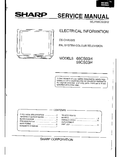 Sharp 59CS-03H,66CS-03H  Sharp TV 59CS-03H,66CS-03H.PDF