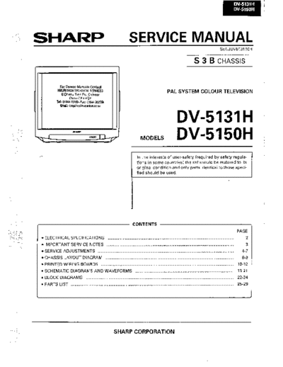 Sharp DV-5131H,DV-5150H  Sharp TV DV-5131H,DV-5150H.PDF