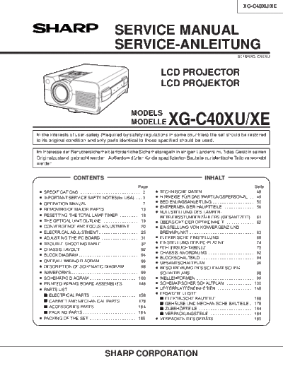 Sharp XG-C40XU(XE)  Sharp PROJECTORs XG-C40XU(XE).pdf