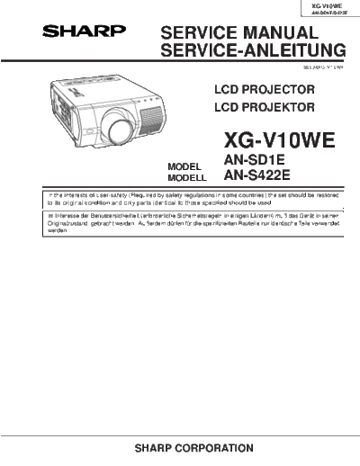 Sharp XG-V10WE  Sharp PROJECTORs XG-V10WE.pdf