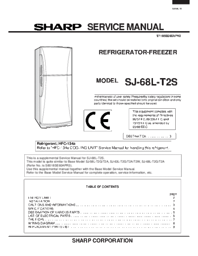 Sharp SJ-68L-T2S  Sharp REFRIGERATOR SJ-68L-T2S.pdf