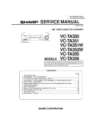 Sharp VC-TA350 351 352 355 356  Sharp VCR & VCP VC-TA350_351_352_355_356.pdf