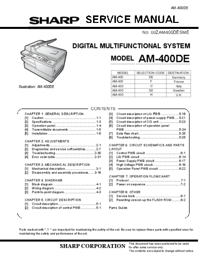 Sharp AM400 SM DE-GB  Sharp Copiers AM400DE AM400_SM_DE-GB.rar