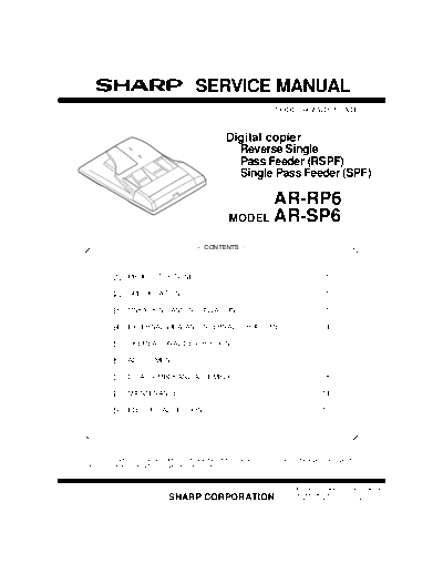 Sharp ARRP6-SP6 SM GB  Sharp Copiers ARM160_205 ARRP6-SP6_SM_GB.pdf