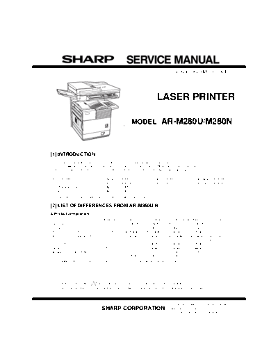 Sharp ARM280 Service Manual  Sharp Copiers ARM280 Sharp ARM280 Service Manual.pdf