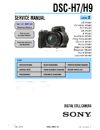 Sony DSC-H7 H9  Sony Camera SONY_DSC-H7_H9.rar