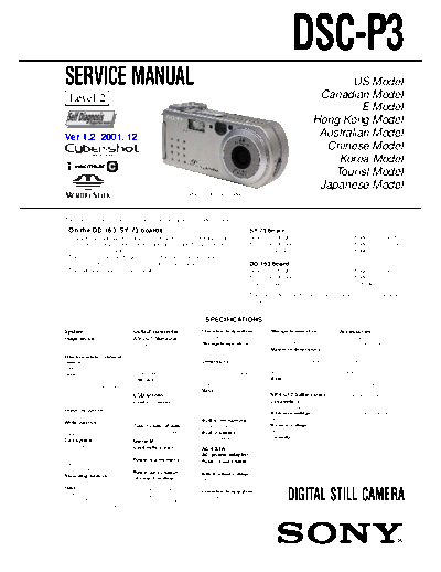 Sony DSC-P3  Sony Camera SONY_DSC-P3.rar
