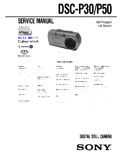 Sony DSC-P30 P50  Sony Camera SONY_DSC-P30_P50.rar
