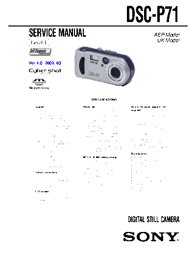 Sony DSC-P71  Sony Camera SONY_DSC-P71.rar