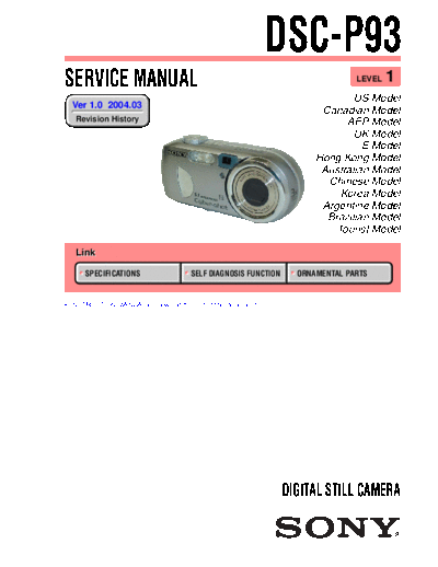 Sony DSC-P93  Sony Camera SONY_DSC-P93.rar