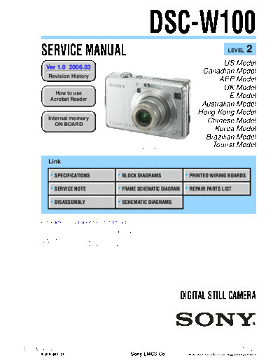 Sony DSC-W100  Sony Camera SONY_DSC-W100.rar