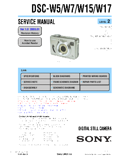Sony DSC-W5 W7 W15 W17  Sony Camera SONY_DSC-W5_W7_W15_W17.rar