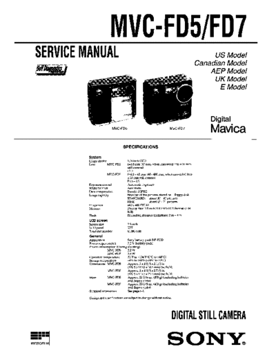Sony MVC-FD5 FD7  Sony Camera SONY_MVC-FD5_FD7.rar