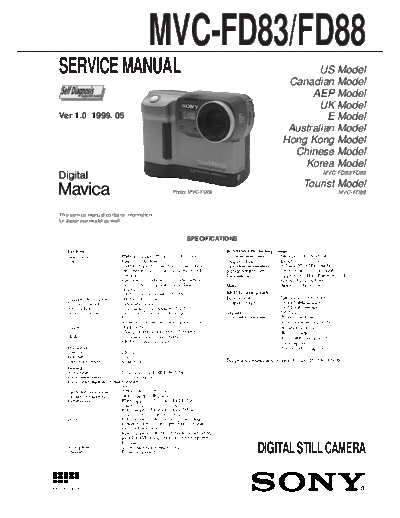 Sony MVC-FD83 FD88  Sony Camera SONY_MVC-FD83_FD88.rar